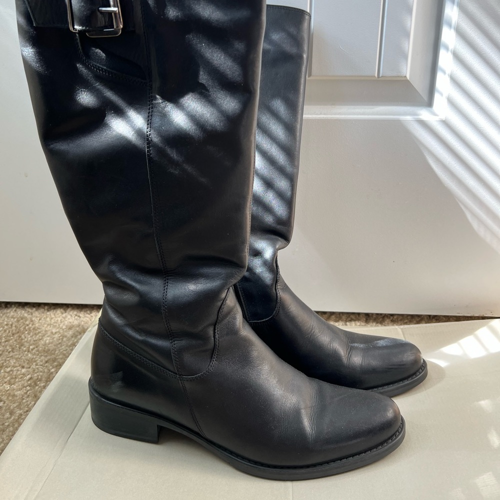 Cafe noir Leather Boots Black